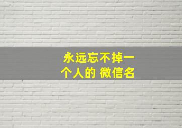 永远忘不掉一个人的 微信名